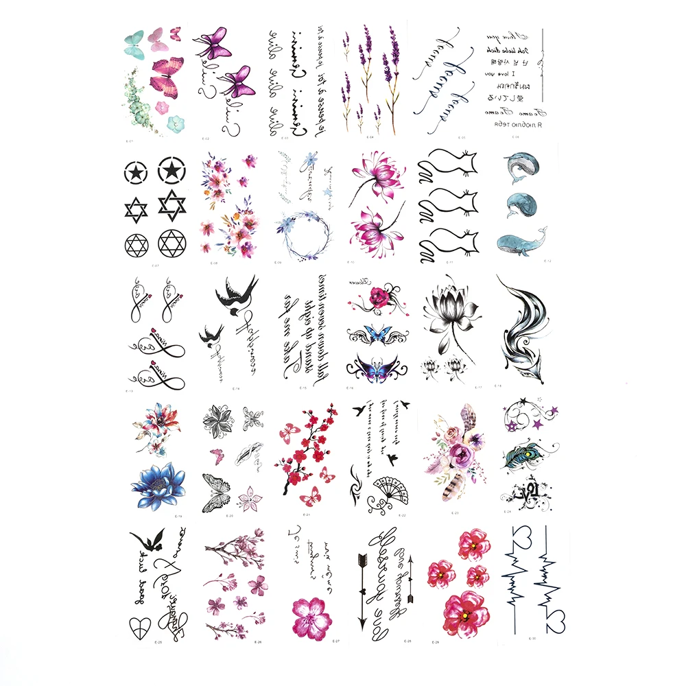 12 Metall-Tattoo-Aufkleber & 3 Gesichtsaufkleber | Wasserdicht, Temporär | Mit Glitzer-Feder-Blumen-Motiven | Für Erwachsene & Kinder