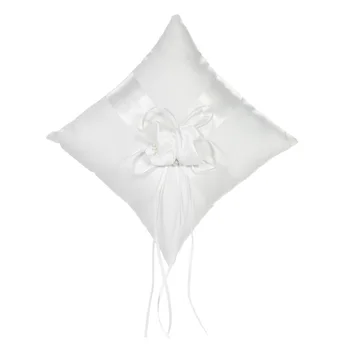 

Hot 5pcs/set White Wedding Supplies Satin Flower Girl Basket + Ring Bearer Pillow + Guest Book + Pen Holder + Bride Garter Set