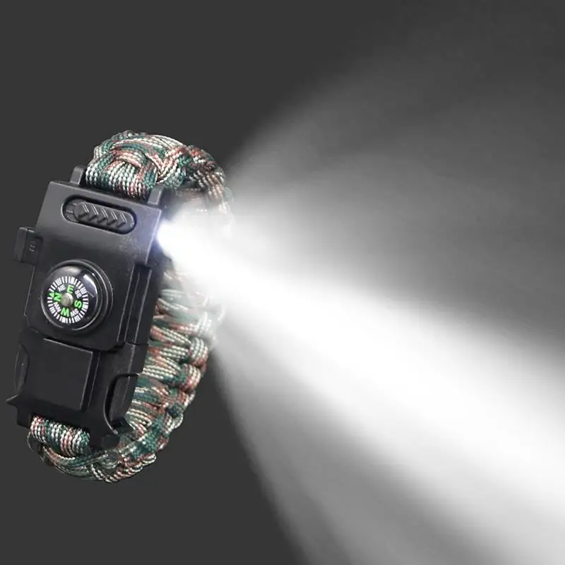 

Survival paracord 4mm bracelet led multi-function bracelet survive outdoor emergency camping hiking rescue hand rope