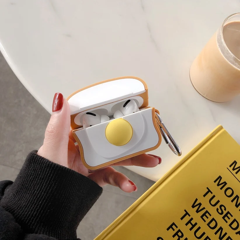 EA30 Bread Чехол для наушников для Airpods Pro, кожаный чехол с милым 3D рисунком, чехол для наушников с Bluetooth для Apple AirPod Air Pods Pro 3, чехол - Цвет: EA30 Bread