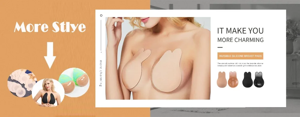 2pcs Bikinis Invisible Silicone Breast Pads Swimwear Women Swimwears Bras Breast Lift Tape Stickers Chest Swimsuit Nipple Cover