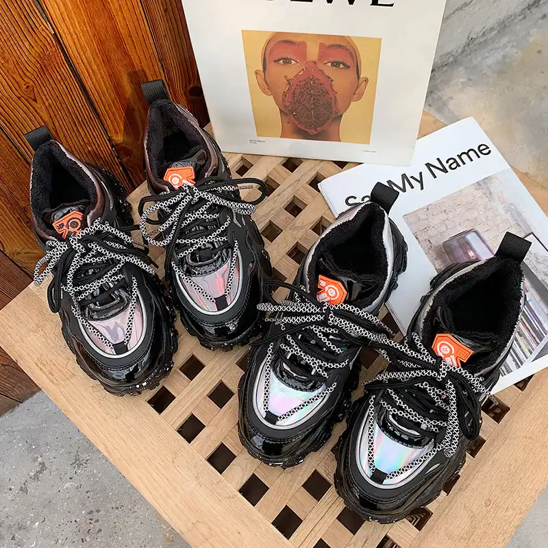 chunky platform lace up trainers