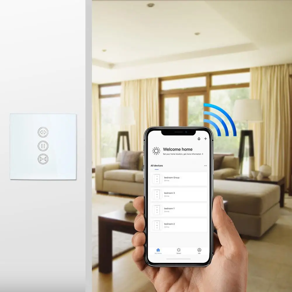 Smart Switch Smart Switch Module Tuya Smart Life WiFi Curtain Switch for Electric Motorized Blinds Roller Shutter, Google Home, Alexa Voice Control