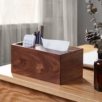 Amgo Walnut Tissue Box Table Napkin Dispenser Wood Paper Holder DecorativeHome Office Hotel 2