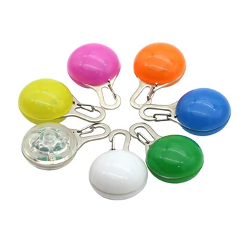 

6Pcs Pet Pendants Round Shape Safety Collar LED Iuminescent Neck Decortion Key Charm Running Light for Tourists Pet Night Runner