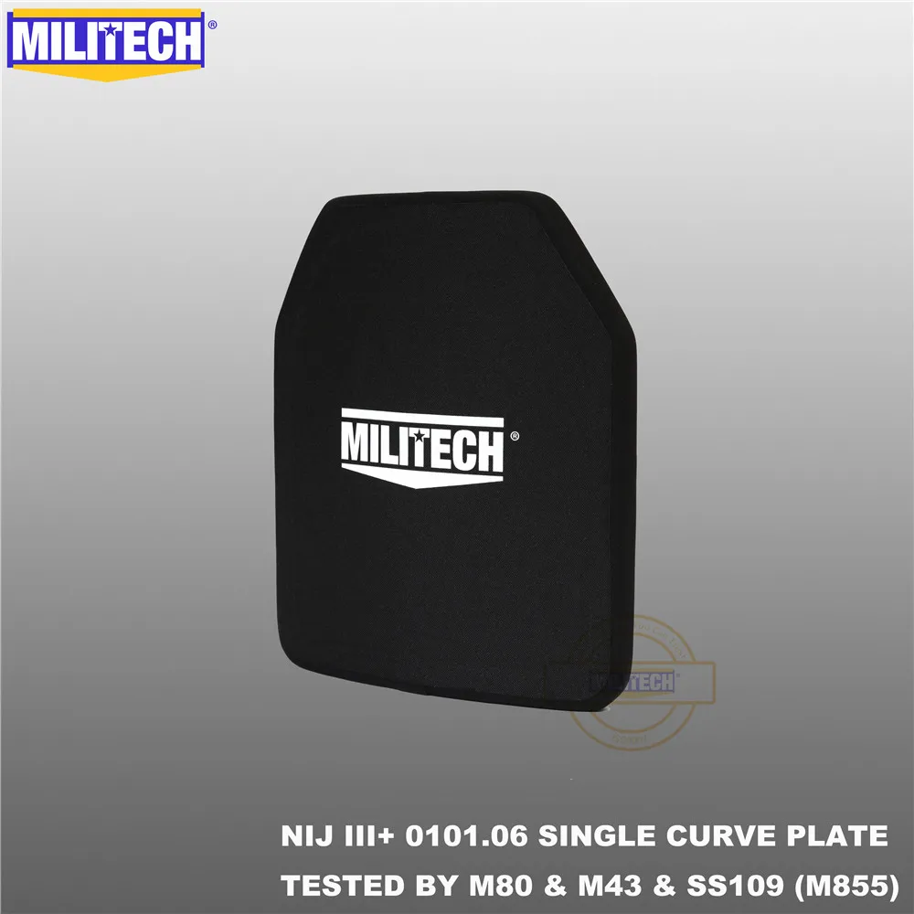 MILITECH-placa a prueba de balas, placa NIJ III + /NIJ 0101,07 RF2 alúmina y PE independiente, Panel balístico de una PC AK47, SS109 y M80