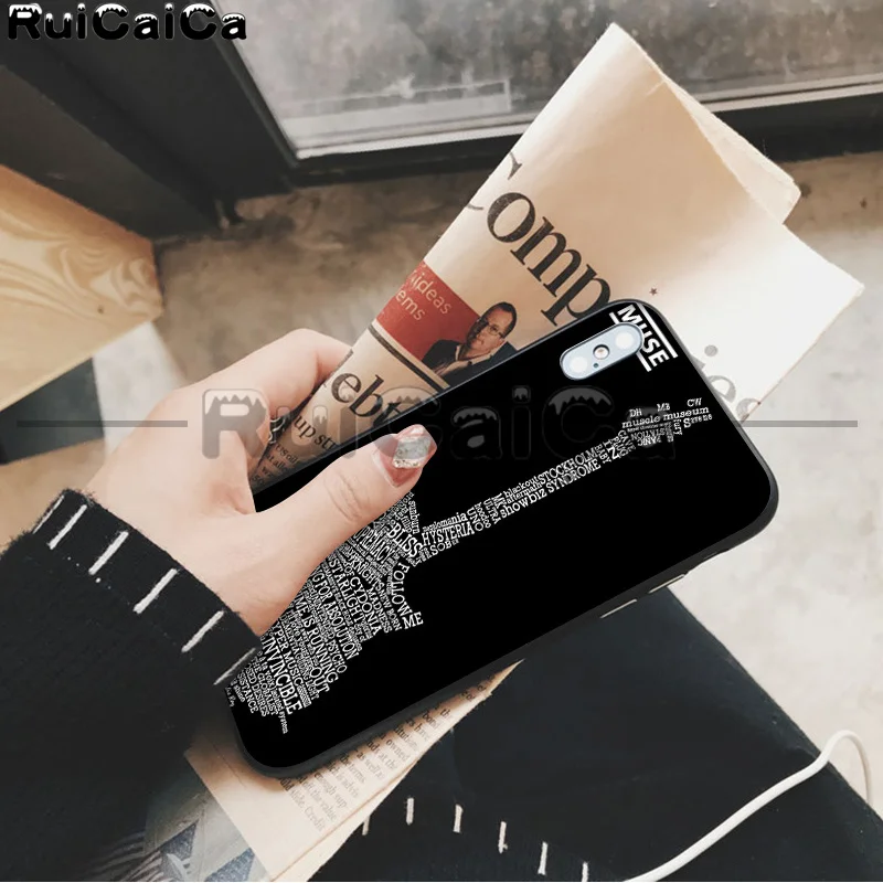 RuiCaiCa Muse Band мягкий резиновый черный чехол для iPhone X XS MAX 6 6S 7 7plus 8 8Plus 5 5S XR - Цвет: A5