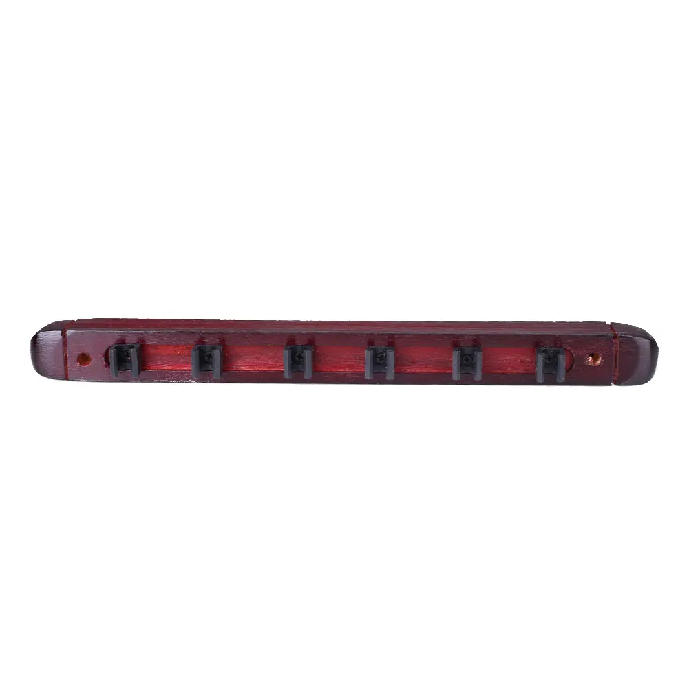 Billiards Cue Stick Holder Rack High Quality Wooden 6-Holes Wall Hanging Mount - Цвет: Wine red