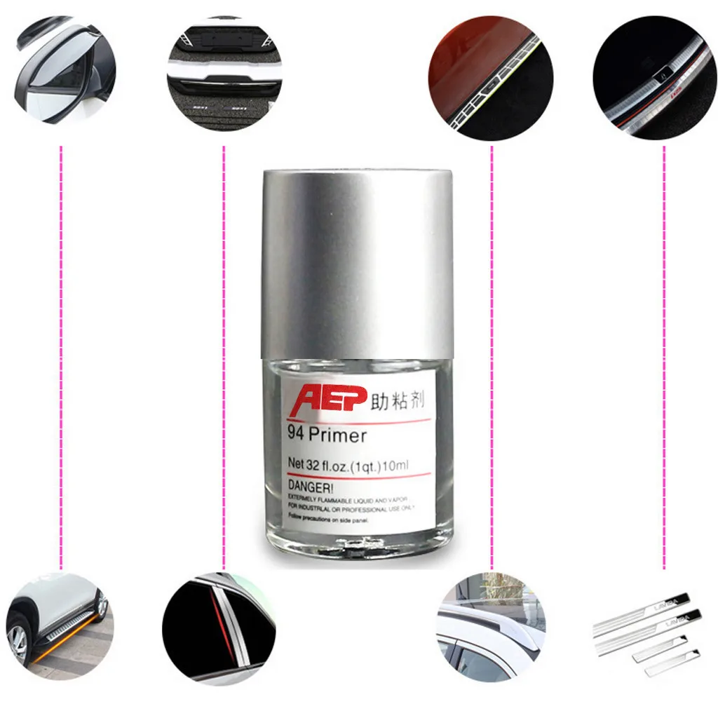 Powerful 1PC 10ML 94 Primer Double-sided Adhesive Adhesion Promoter Car plastics windshield cracked glass repair kit | Автомобили и