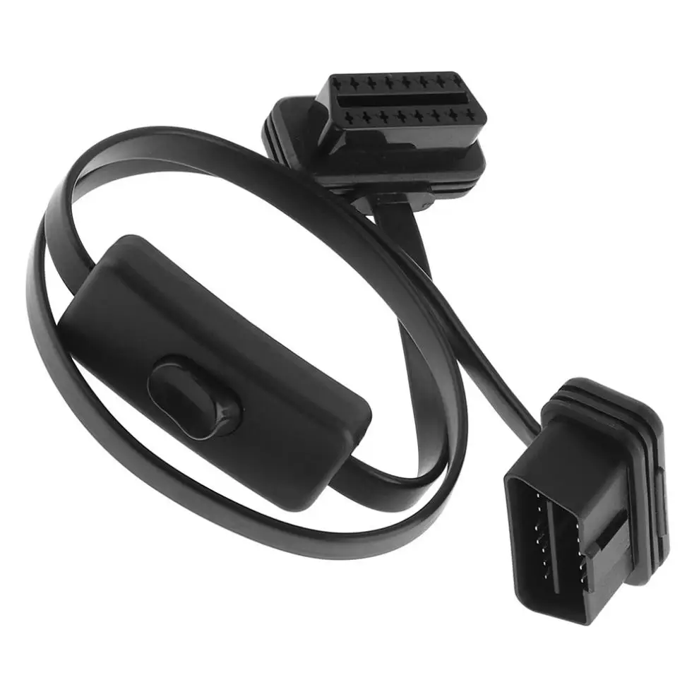 OBD 90 градусов локоть 16 Pin штекер разъем кабель адаптер с выключателем и 58 см Линия