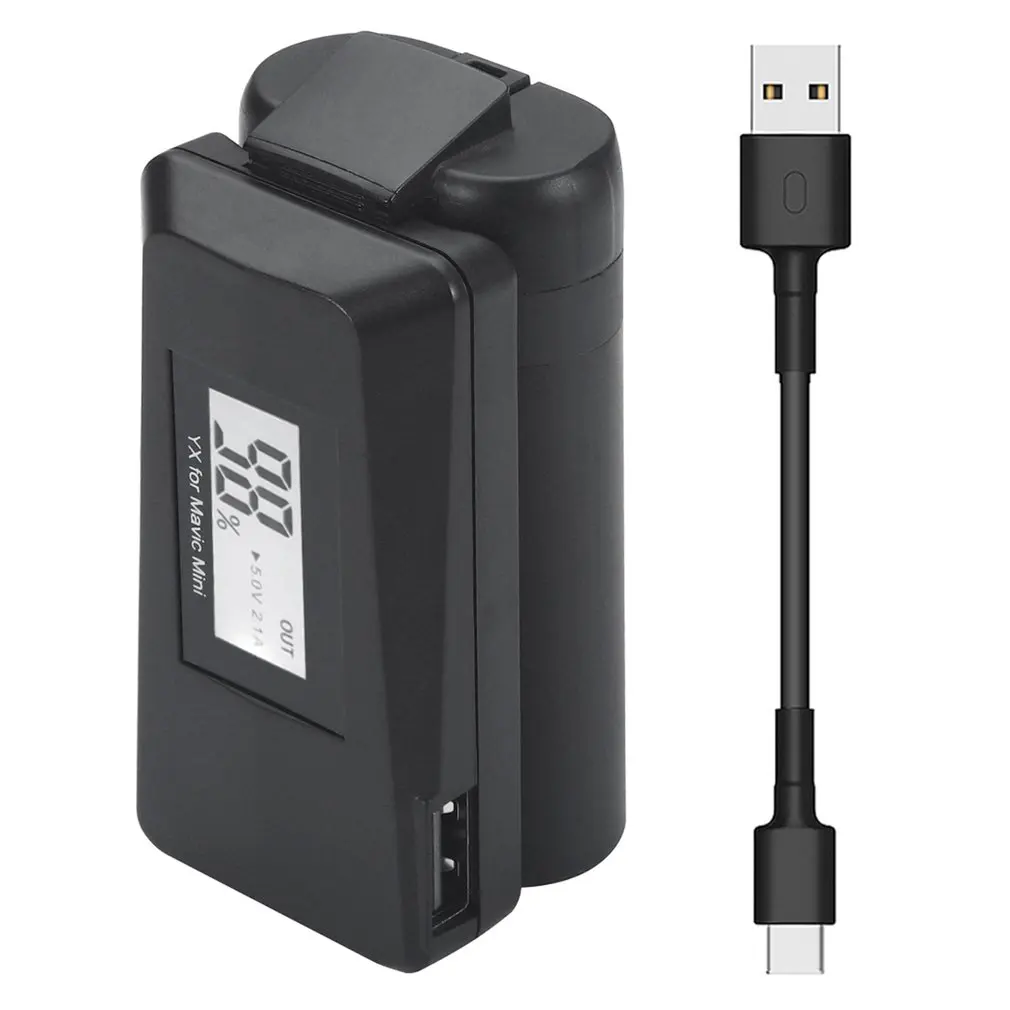 

LED Digital Display QC3.0 Adapter Battery Charger USB Charging Adapter With Charging Cable for DJI Mavic Mini Drone