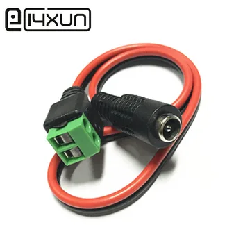 

10pcs 12V Monitoring Power Cable 5.5*2.1mm DC female jack to Free-welding + - Green Terminal 30cm 24# Extension Line