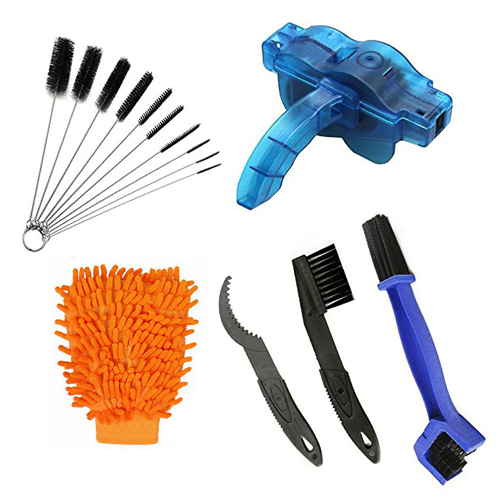 15pcs Bike Cleaning Tool Set Easy To Use Chain Brush Kit Multipurpose For Bikes Flywheel Gear | Спорт и развлечения