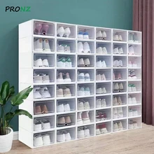 

Fold Shoes Case Thickened Transparent Drawer Case Plastic Shoe Boxes Stackable Box Shoe Dustproof Organizer Shoebox 6-12pcs/Set