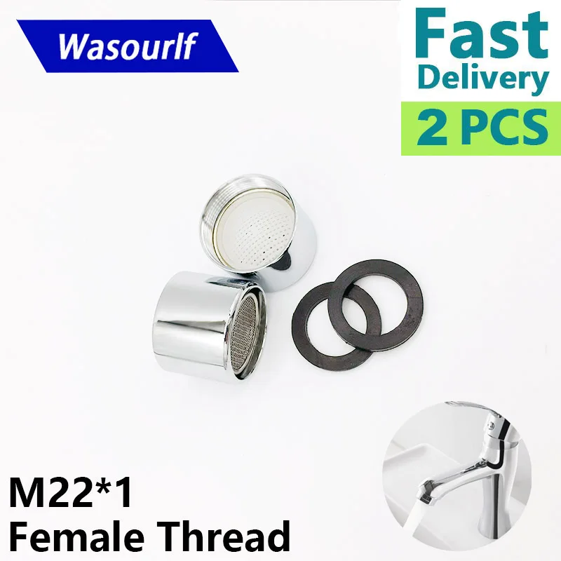 M22 22mm Female Thread Tap Aerator Faucet Bubble 2PCS 304 Stainless Steel Core Brass Shell Kitchen Bath Accessories faucet aerator