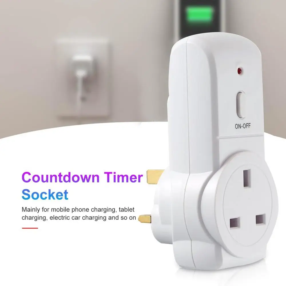 UK Plug таймер обратного отсчета переключатель умный переходник с дистанционным управлением-в розетке автоматическое отключение розетки автоматическое выключение электронного устройства