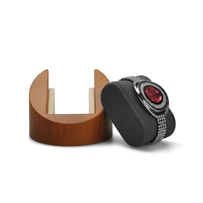Oirlv Wooden Watch Display Stand with Microfiber Jewelry Display Rack Bracelet Bangle Storage Box Flip Box Jewelry watch storage box