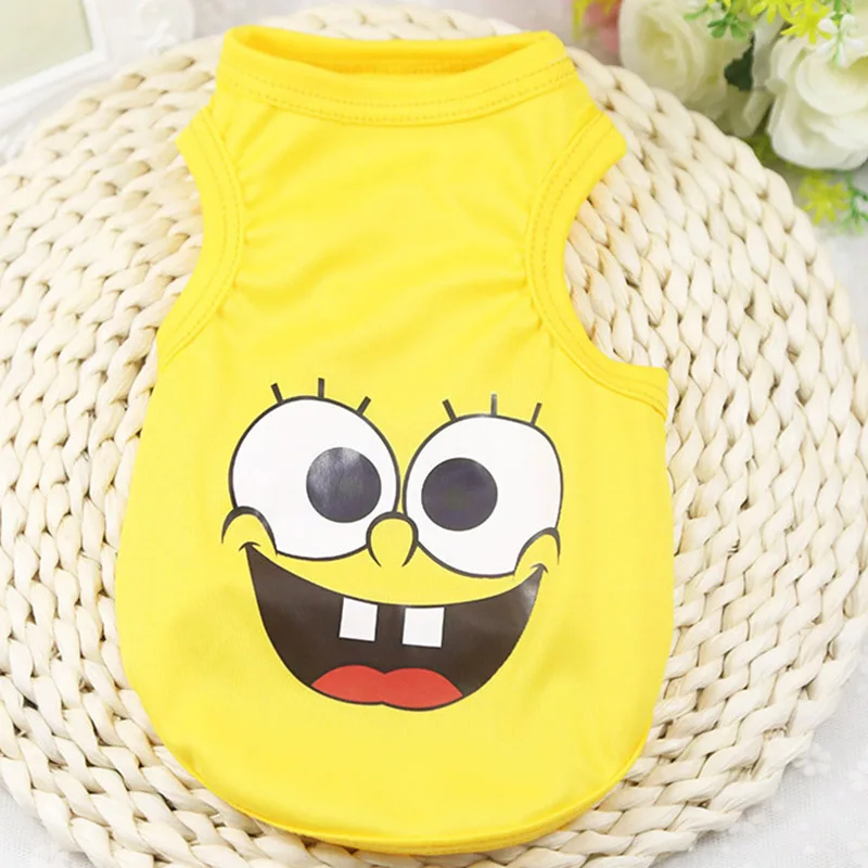 Vest-SpongeBob Костюм кота из мультфильма; милая уютная одежда для домашних животных; Толстовка для кошек; Mascotas Gato; свитер для кошек; одежда для домашних животных - Цвет: Vest-SpongeBob