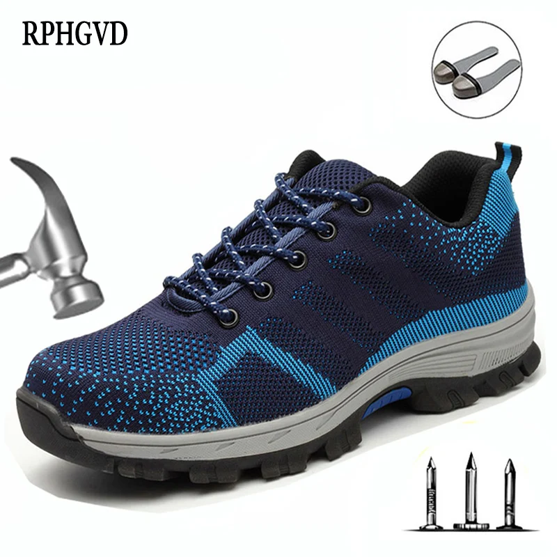 Men's Breathable Steel Toe Cap Work Safety Shoes Men Outdoor Anti-slip Puncture Proof Construction | Обувь