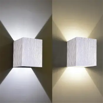 

3W LED Square Wall Lamp Warm/White Light Innovative Square Aluminium Wall Lamp for Residential Quarters Garden Villas