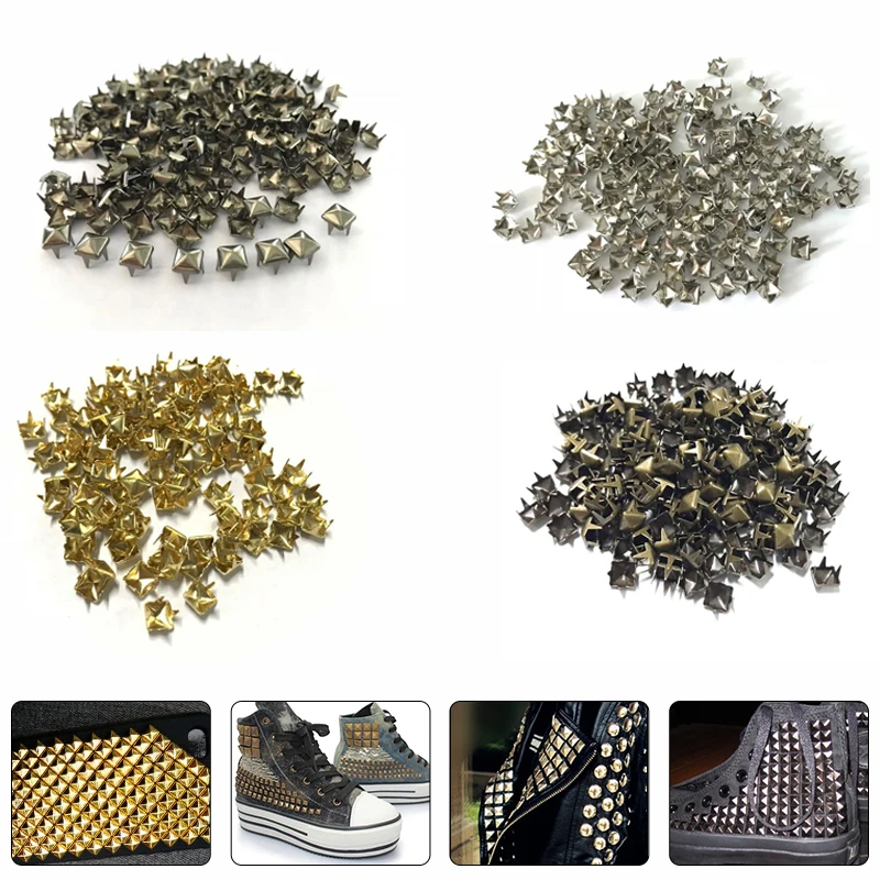 YOMDID 50PCS Square Rivets DIY Decoration Spikes Studs Rivets For Leather Garment Sewing Rivet Punk Rivet Tool Accessories YOMDID 50PCS Square Rivets DIY Decoration Spikes Studs Rivets For Leather Garment Sewing Rivet Punk Rivet Tool Accessories