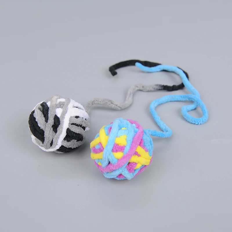Cat Bell Toy Ball Molar Gnaw Toy Wool Tail Ball Uncomfortable Interactive Toy Wool Bell Ball Pet Toy