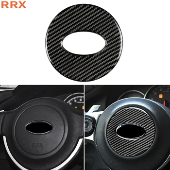 

For Subaru BRZ 2013-2017 Carbon Fiber Steering Wheel Center Logo Frame Sticker Emblem Badge Cover Black Trim Car Styling Decor
