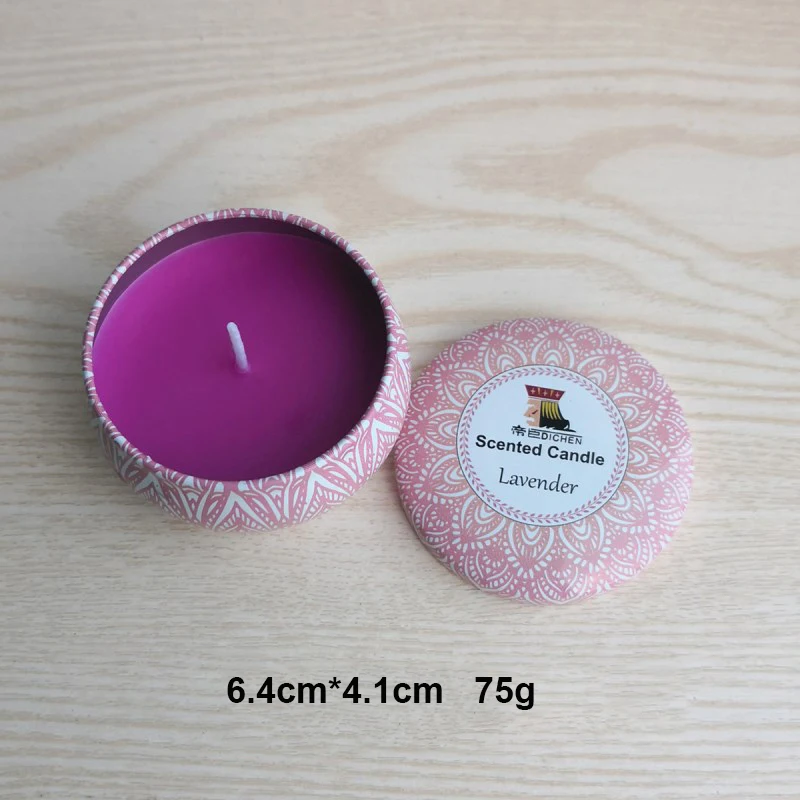 75g purple Подавление один большой живот Национальный Ветер свеча печать соевый воск конский рот железный горшок растение ароматические свечи домашний декор - Цвет: 75g purple