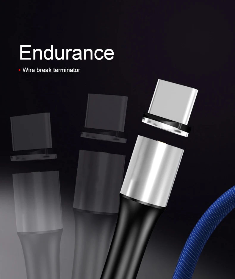 Магнитный кабель для iPhone X XS Быстрая зарядка Micro USB зарядный шнур USB кабель type C USB C зарядное устройство провод Кабо Для samsung S8 S9