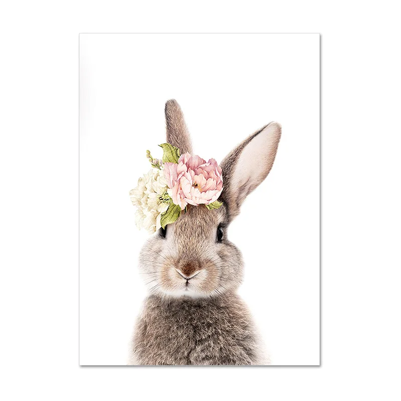 Милый кролик Банни плакаты и принты мультфильм животных питомник Холст Картина