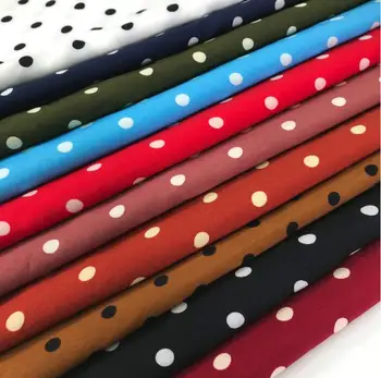 

1 Meter 150 cm Wide 100D Stretch elastic in 2 sides polka chiffon fabric for dress,shirt, clothes sewing skirt fabric DIY Crafts