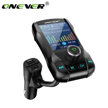 

Onever Wireless Bluetooth FM Transmitter Modulator Hands-free Car Kit 1.8 Inch Color Screen MP3 Player with 5V 3.1A Dual USB New