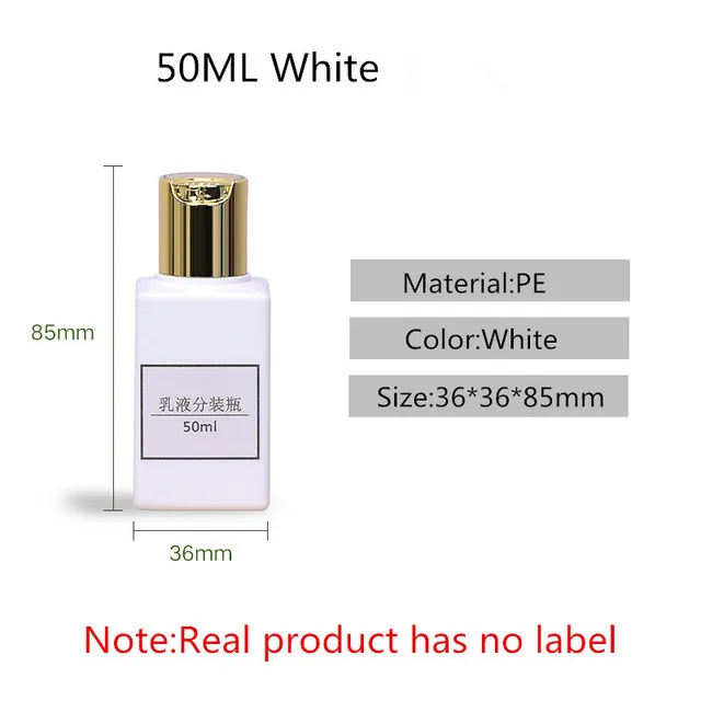 Новые пустые пластиковые контейнеры бутылки с крышка с дозаторным диском 50 мл, 100 мл, косметичка для путешествий, контейнер тюбики(комплект из 3 шт - Цвет: 50ML White