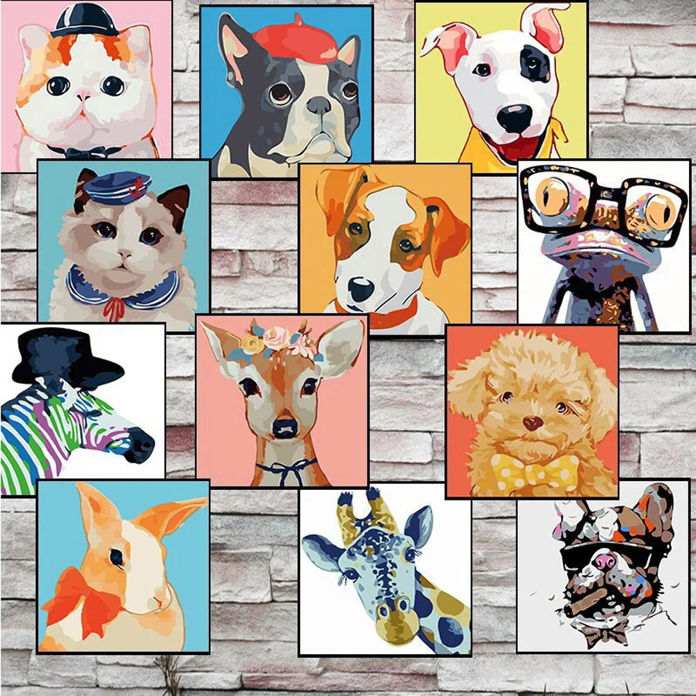 Cute-Animal-Home-Cartoon-Post-Art-Oil-Painting-Children-Room-Canvas-Living-Room-Pictur-Nursery-Wall