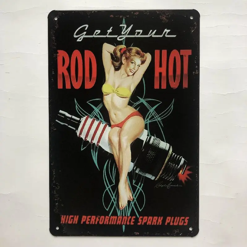 [Luckyaboy] Кухня виски Pinup Route 66 налет винтажные металлические жестяные знаки домашний бар паб Гараж Декор тарелки человек пещера стикер на стену - Цвет: Коричневый