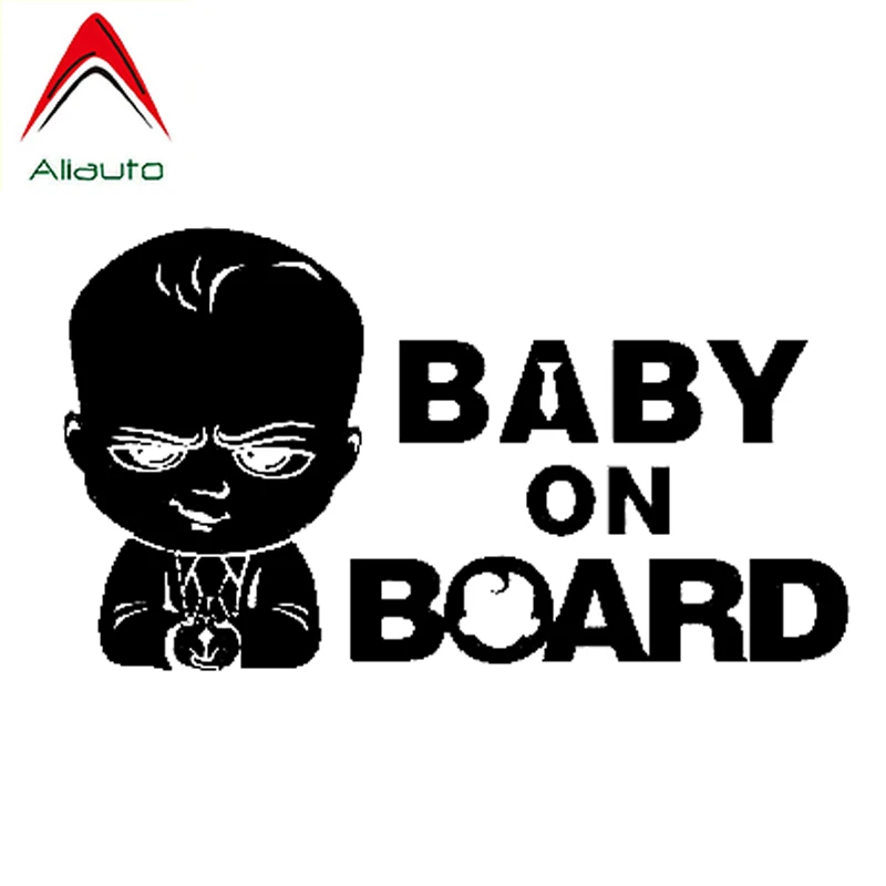 Aliauto Funny Cute Car Sticker Baby on Board Vinyl Waterproof Sunscreen Anti-UV Decal Decoration Black/Silver 19cm*11cm | Автомобили и