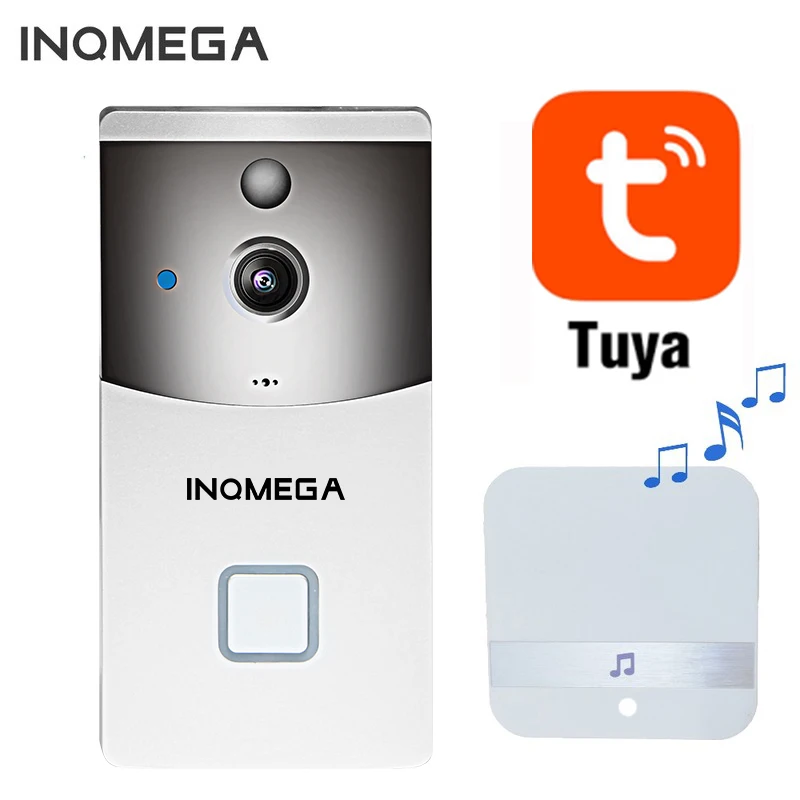1080P Silver 2 INQMEGA Tuya видео дверной звонок беспроводной телефон домашняя камера безопасности дверной звонок Сигнализация дистанционное управление ночное видение умный wifi дверной Звонок - Цвет: 1080P Silver 2