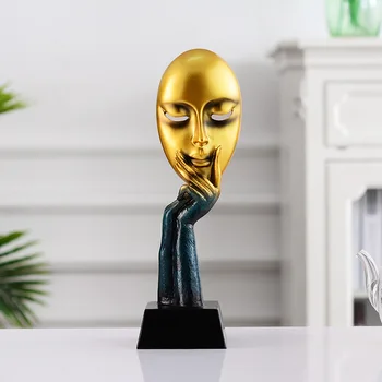 

Nordic resin decoration abstract face mask household ornaments TV cabinet model room clothing store sitting room crafts