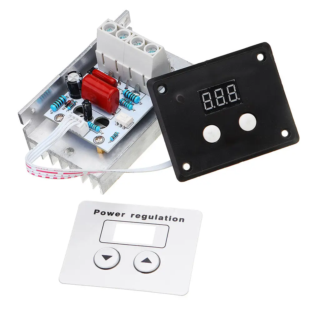 

AC 220V 10000W SCR Digital Control Electronic Voltage Regulator Speed Control Dimmer Thermostat + Digital Meters Power Supply