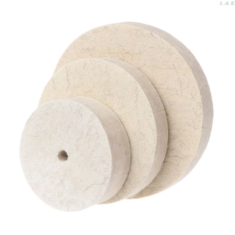 5pcs//set 4-Inch Wool Felt Wheel Buffing Pad Polishing Grinding Disc Rotary Tool