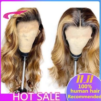 Carina Brazilian Body Wave 13X6 Lace Front Human Hair Wigs PrePlucked Honey Blonde Remy Ombre Innrech Market.com