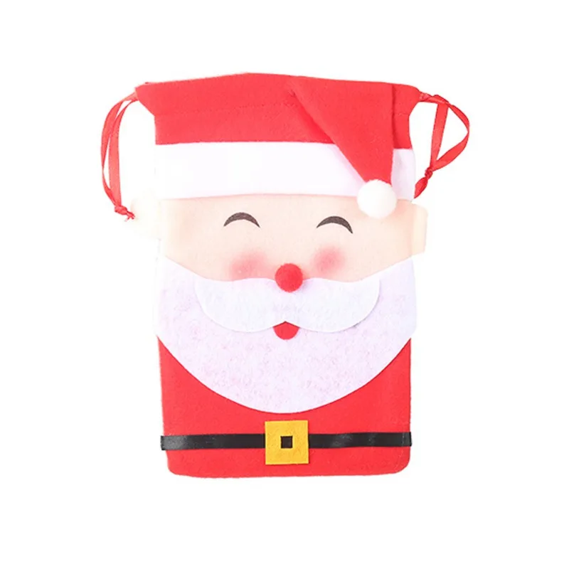 Новогодний подарок мешок Санты s большая сумка Санта Клауса Счастливого Рождества мешок Санты холст подарочные сумки шнурок хлопок чулки - Цвет: A