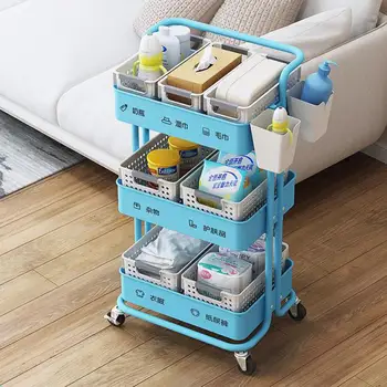 

Storage Rack, Floor Trolley, Kitchen, Movable Wheeled Baby Products Storage Rack, Suitable For Domestic Trolley