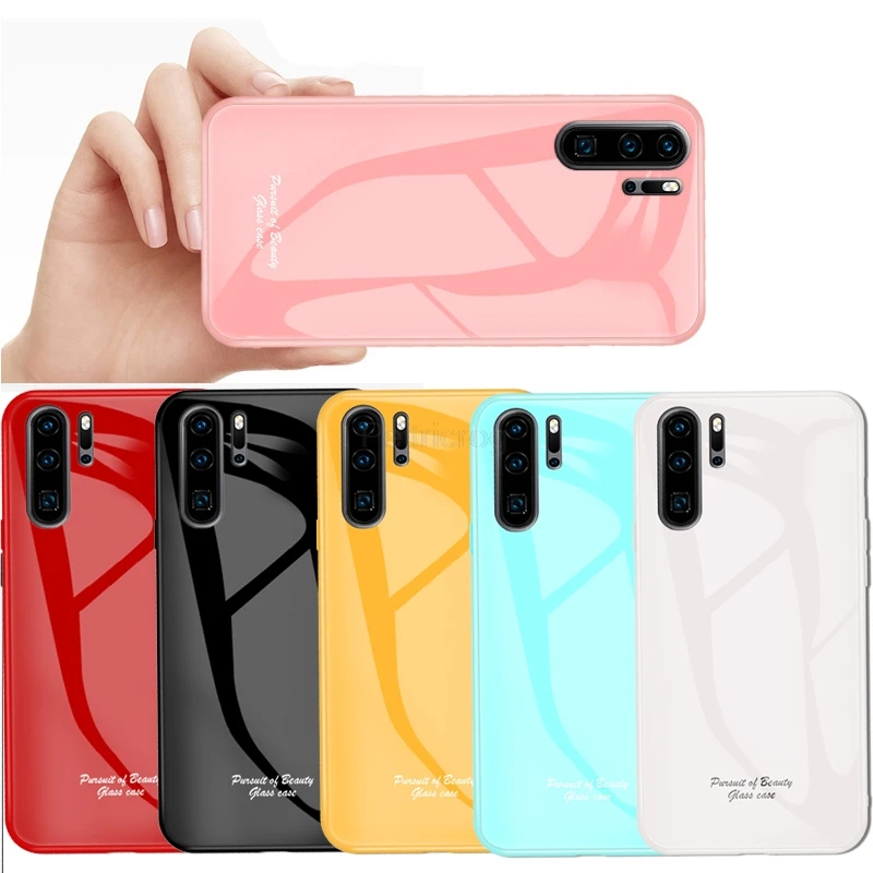 Luxury Candy Color Tempered glass case For Huawei Honor 8X 8C Mate 20 Pro 10 Lite P10 P20 P30 P Smart Y9 2019 Shockproof Cover |