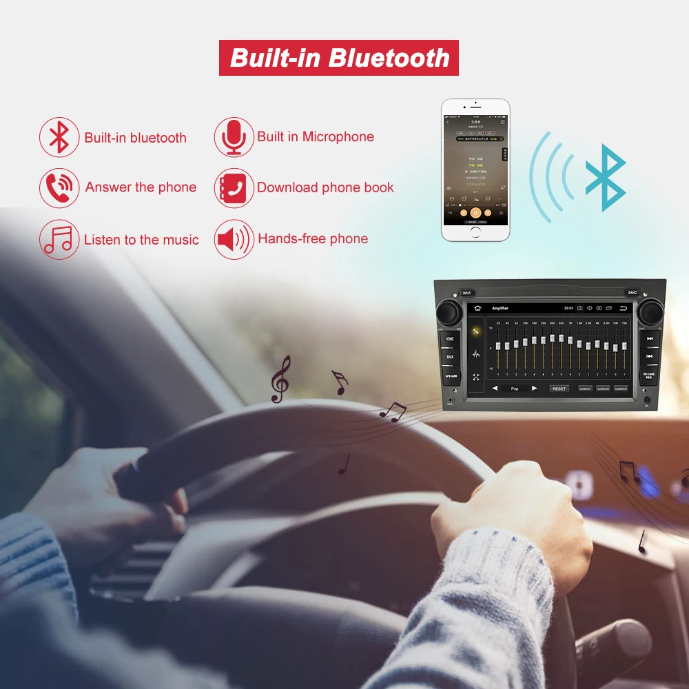 Flash Deal Bonroad 2 DIN 7" Android 9.0 Car GPS Navigation Multimedia Player For Opel Astra Vectra Antara Zafira Corsa Video Audio Player 1