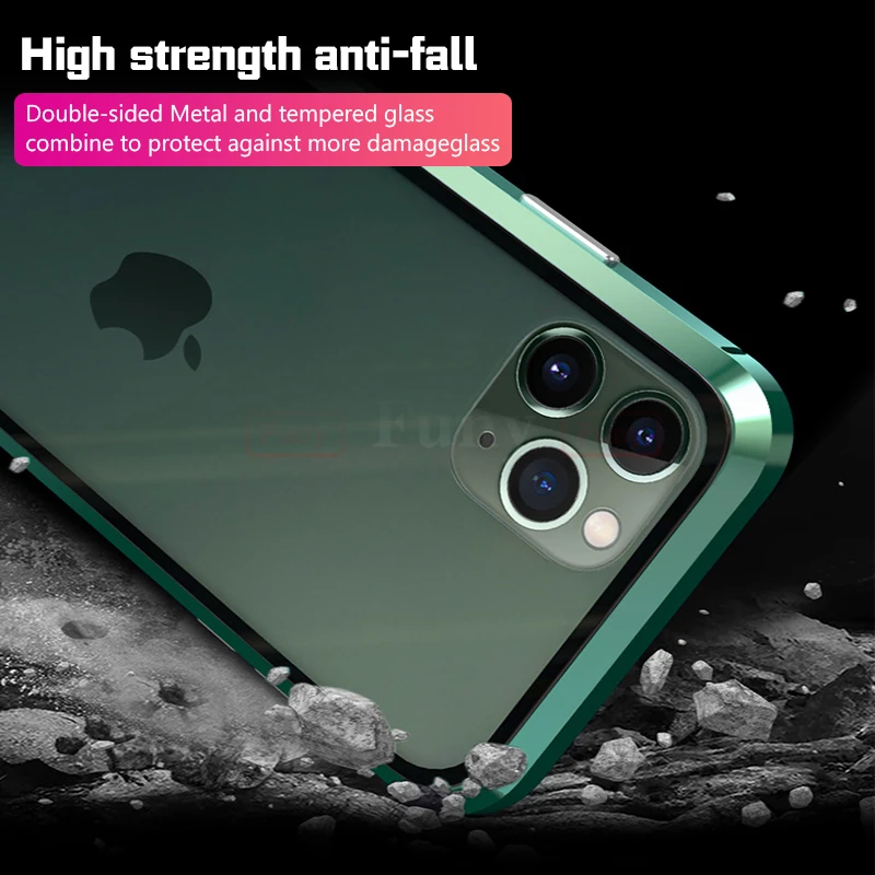 Полный охват телефона чехол для iPhone11 Pro Max чехол Магнитный чехол для iPhone 11 Pro чехол 360 металлический Bumber iPhone 11Pro