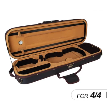 

4/4 Full Size Violin Case Storage Bag Box Oblong Shape with Hygrometer Adjustable Straps