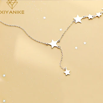 

XIYANIKE 925 Sterling Silver Fashion Simple Star Pandent Necklace Charm Women Jewelry Geometric Handmade Party Accessories