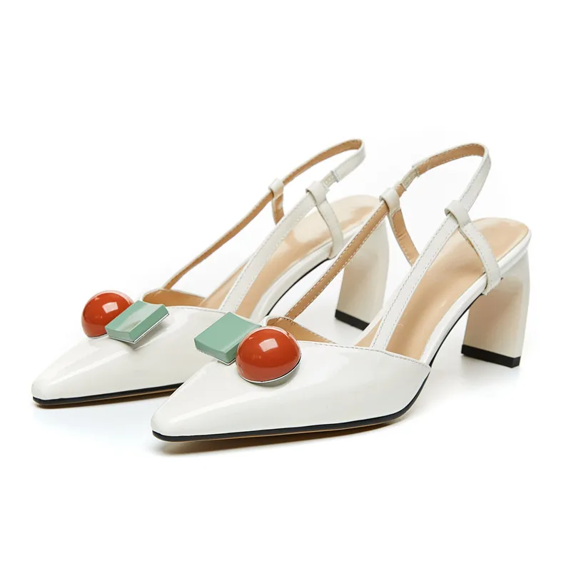 

Fshion Pointed Toe Sandals Back Strap Sweet Women Shoes Strange Style High Heel Shoes Sewing Wedding Party High Heels Sandals