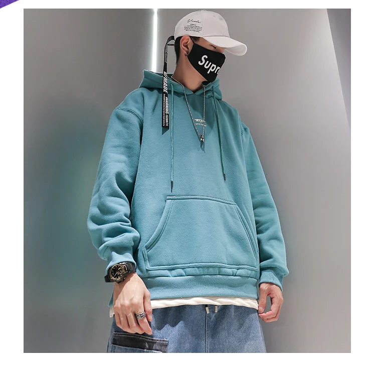 Golomise мужской модный свободный флисовый Повседневный пуловер в тяжелом весе с буквенным принтом хип-хоп толстовки с капюшоном